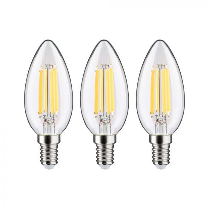Set de 3 becuri lumănare Eco-Line 230 V cu filament LED, E14, 98mm, 525lm, 2,5W, 3000K, clar [2]
