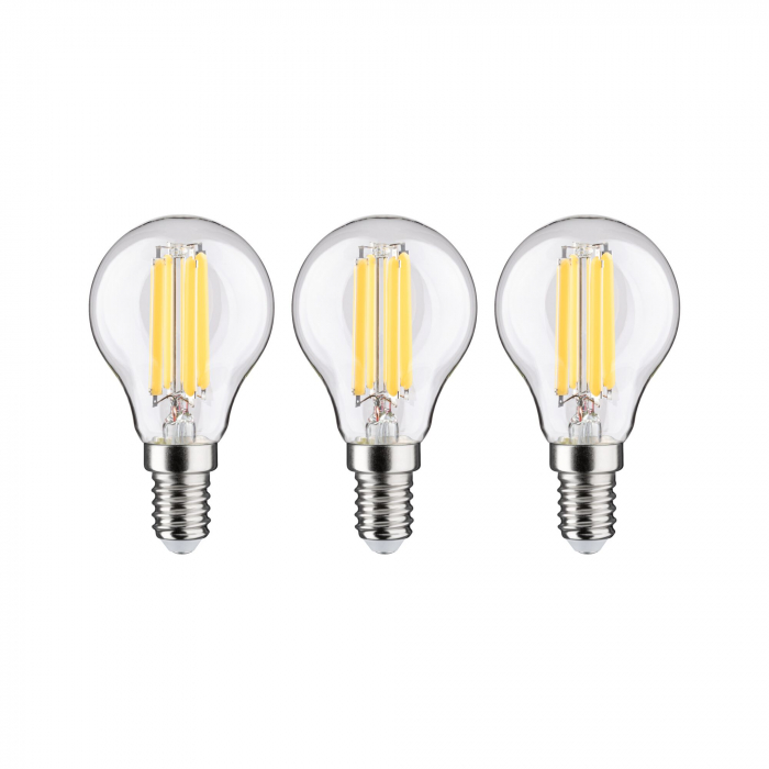Set de 3 becuri sferice Eco-Line 230 V cu filament LED, E14, 82mm, 525lm, 2,5W, 3000K, clar [2]