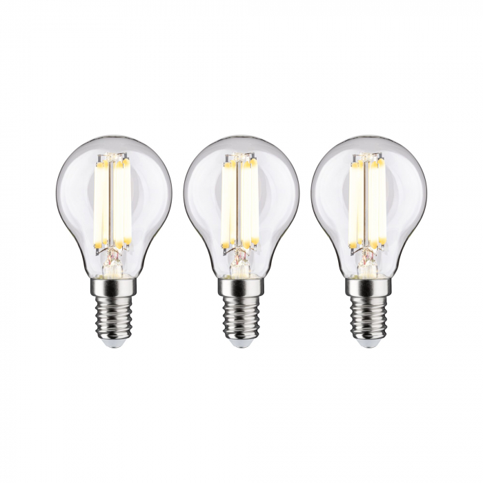 Set de 3 becuri sferice Eco-Line 230 V cu filament LED, E14, 82mm, 525lm, 2,5W, 3000K, clar [1]