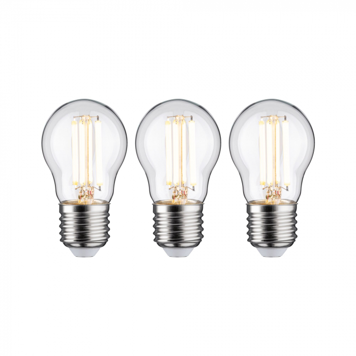 Set de 3 becuri sferice Eco-Line, 230V, cu filament LED, 80 mm, 525lm, 2,5W, 3000K, clar [2]