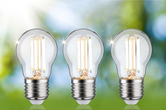 Set de 3 becuri sferice Eco-Line, 230V, cu filament LED, 80 mm, 525lm, 2,5W, 3000K, clar [4]