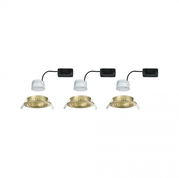 Set de 3 spoturi încastrabile LED Nova Coin, rotunde, 84mm, 50°, Coin, 3x6W, 3x470lm, 230V, 2700K, auriu mat [3]