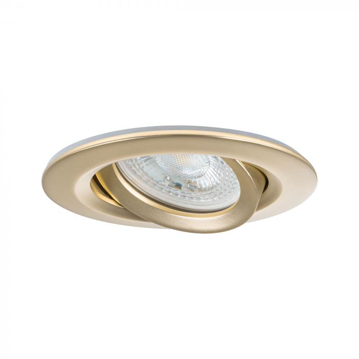 Set de 3 spoturi încastrabile LED Nova Plus, IP65, rotunde, 93mm, 30°, GU10, 3x6W, 3x460lm, 230V, 2700K, auriu mat, flux luminos variabil [6]