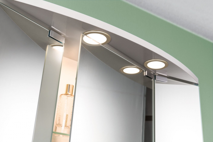 Set de 3 spoturi LED încastrabile pentru mobilier, 3x2,5W, 3x180lm, 230/12V, 3000K, auriu mat [7]
