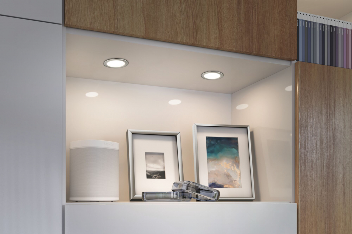 Set de 3 spoturi LED încastrabile pentru mobilier, 3x2,5W, 3x180lm, 230/12V, 3000K, metal mat [5]
