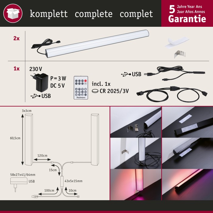 Set Lightbar 2x60cm Dynamic Rainbow RGB [5]