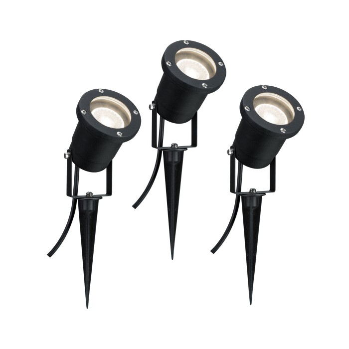Set spoturi de grădină Special Line IP65 GU10 3x3,5W 230V 3000K negru aluminiu [1]