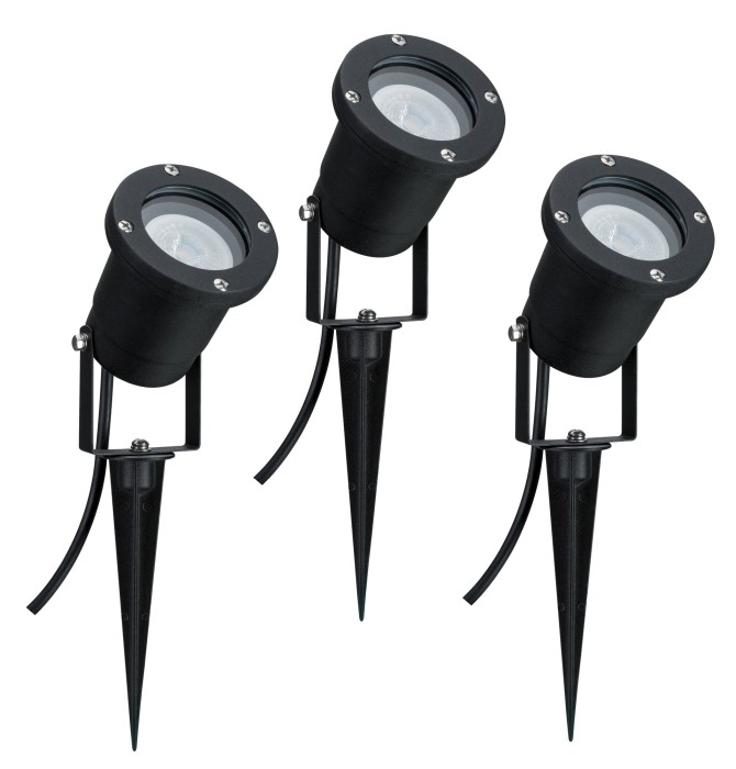 Set spoturi de grădină Special Line IP65 GU10 3x3,5W 230V 3000K negru aluminiu [2]