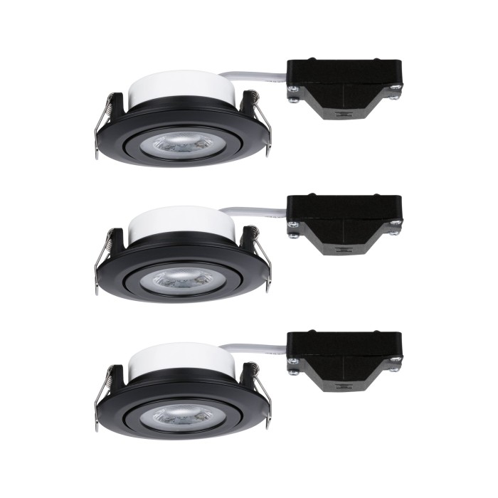 Set spoturi încastrabile LED, orientabile, negru, 3x6W 3000K 230V [4]