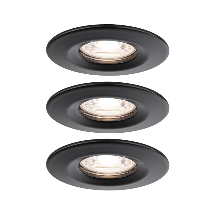Set spoturi încastrabile Nova mini Coin, fixe, negru, 3x4W [2]