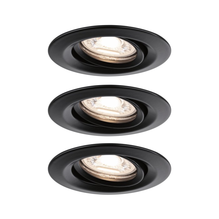 Set spoturi încastrabile Nova mini Coin, orientabile, negru, 3x4W, cu flux luminos variabil EasyDim [2]