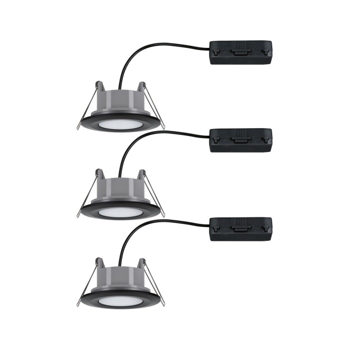 Set spoturi încastrabile Calla WhiteSwitch, rotunde, orientabile, 3x550lm, negru [5]