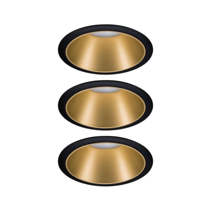 Set spoturi încastrabile Cole Coin LED 3x6,5W 2700K 230V negru/auriu mat, flux luminos variabil în 3 pași [4]