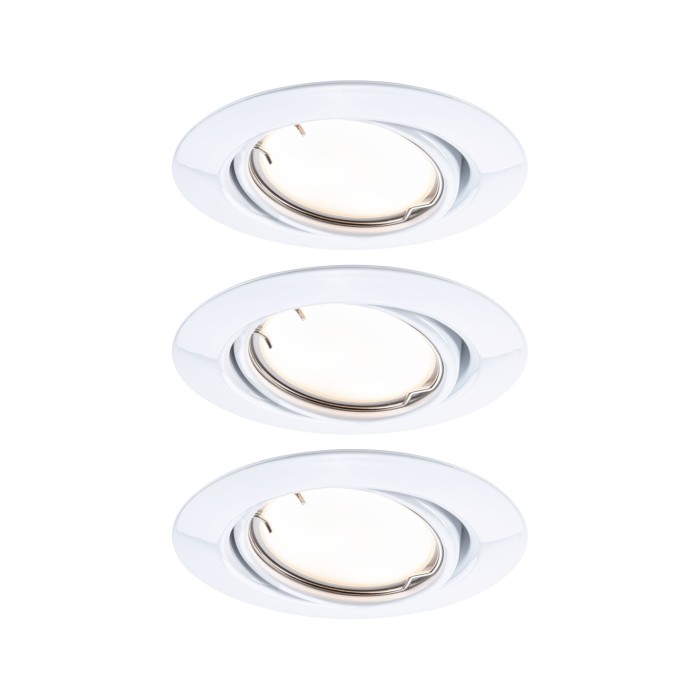 Set spoturi încastrabile LED Smart Home Zigbee Base Coin, orintabile, rotunde, 3x4,9W, 230V, cu flux luminos variabil, 3000K, albe [2]