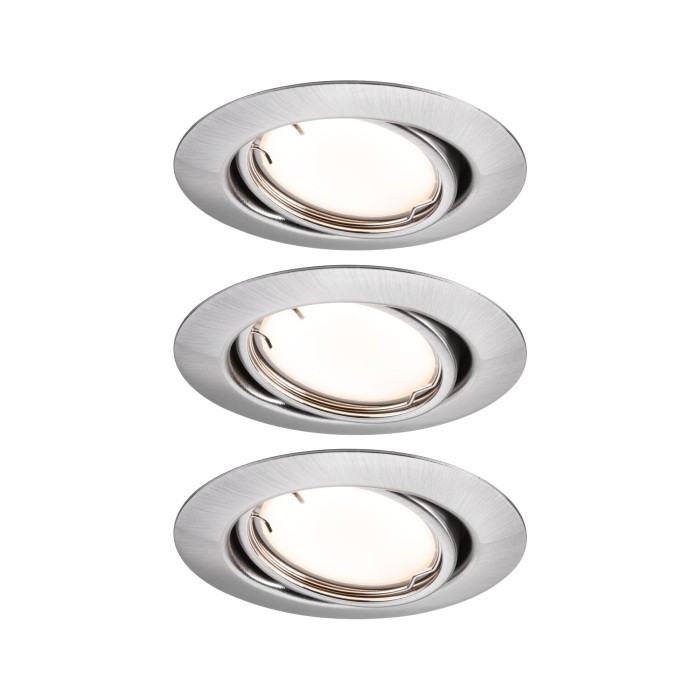 Set spoturi încastrabile LED Smart Home Zigbee Base Coin, orintabile, rotunde, 3x4,9W, 230V, cu flux luminos variabil, 3000K, metal mat [2]