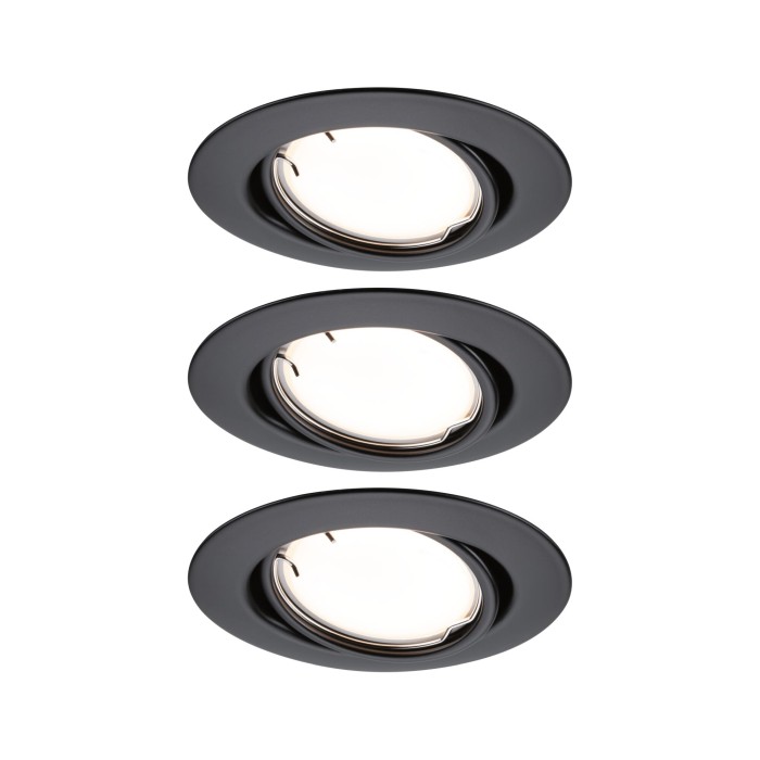 Set spoturi încastrabile LED Smart Home Zigbee Base Coin, orintabile, rotunde, 3x4,9W, 230V, cu flux luminos variabil, 3000K, negru mat [2]