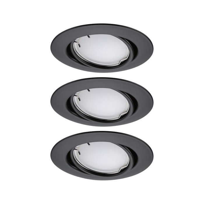 Set spoturi încastrabile LED Smart Home Zigbee Base Coin, orientabile, rotunde, 3x4,9W, 230V, cu flux luminos variabil, RGBW+, negru mat [2]