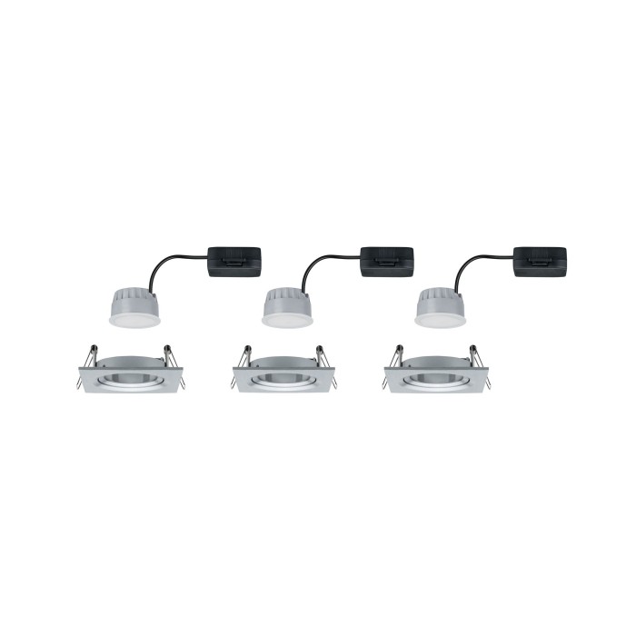 Set spoturi încastrabile Nova Coin pătrate, orientabile LED 3x6,5W 2700K 230V aluminiu, flux luminos variabil în 3 pași [5]