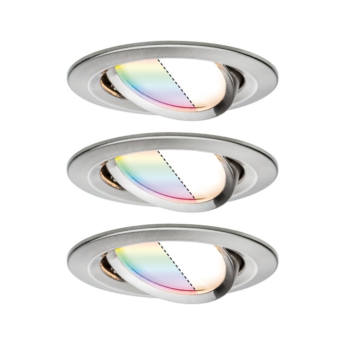 Set spoturi încastrabile Nova Plus ZigBee Coin RGBW rotunde, orientabile LED 3x2,5W 230V 51mm metal mat [2]