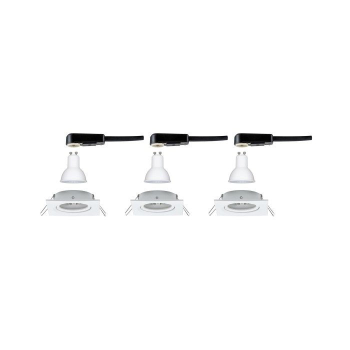 Set spoturi încastrabile Nova pătrate, orientabile, LED 3x6,5W 2700K 230V GU10 51mm alb [5]