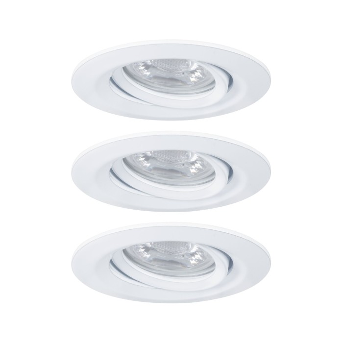 Set spoturi Nova mini Coin rotunde, orientabile LED 3x4W 310lm alb mat [2]