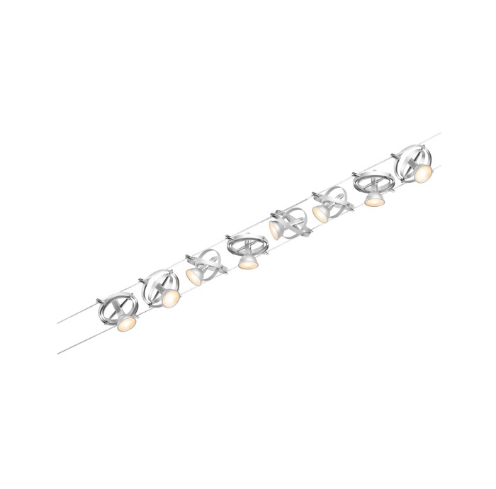 Set spoturi pe cablu Cardan Basic GU5,3, max. 8x7,5W, 230/12V, crom mat [3]