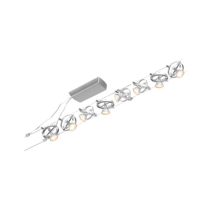 Set spoturi pe cablu Cardan Basic GU5,3, max. 8x7,5W, 230/12V, crom mat [5]