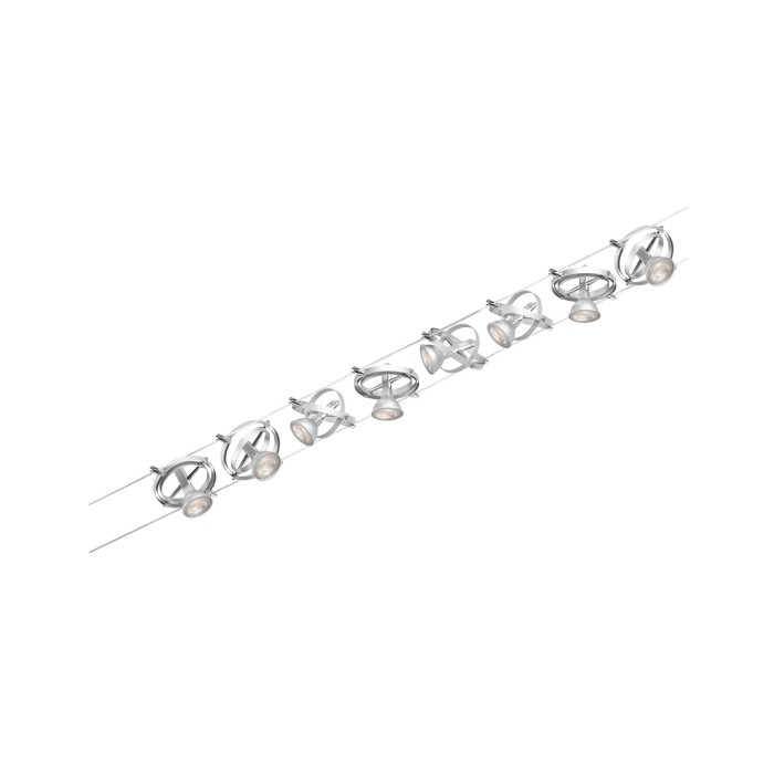 Set spoturi pe cablu Cardan Basic GU5,3, max. 8x7,5W, 230/12V, crom mat [4]