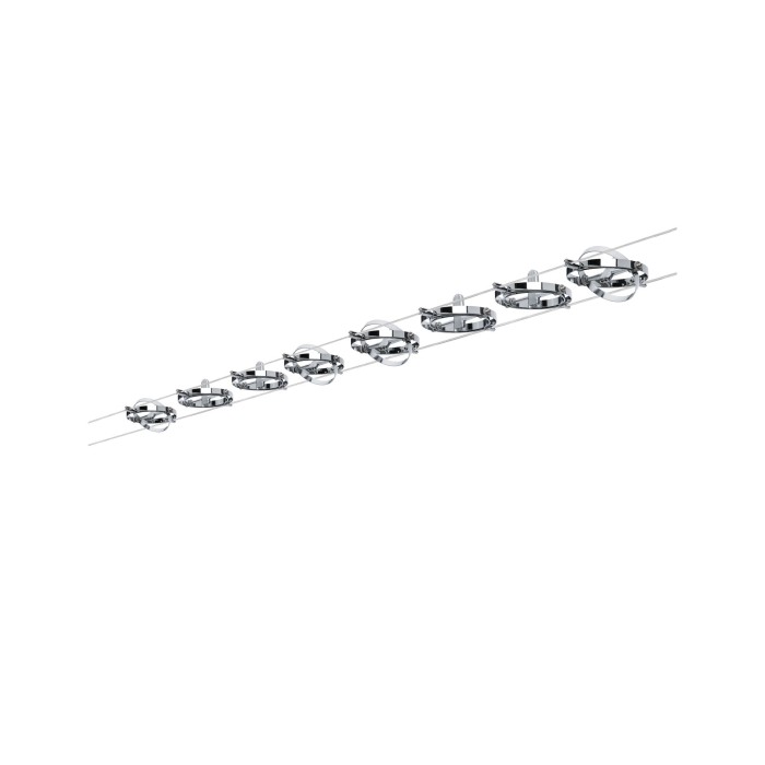 Set spoturi pe cablu Cardan max 8x10W GU5,3 crom mat/crom 230/12V 80VA metal [2]