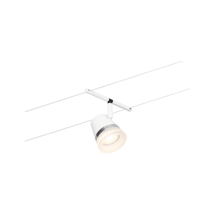 Set spoturi pe cablu Cone Basic GU5,3, max. 5x10W, 230/12V, alb mat-crom [4]