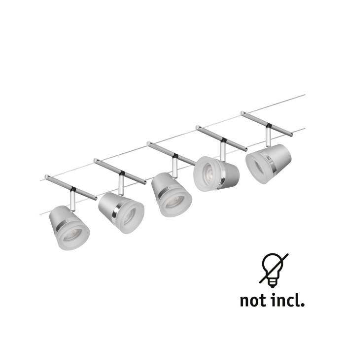 Set spoturi pe cablu Cone Basic GU5,3, max. 5x10W, 230/12V, crom mat-crom [3]