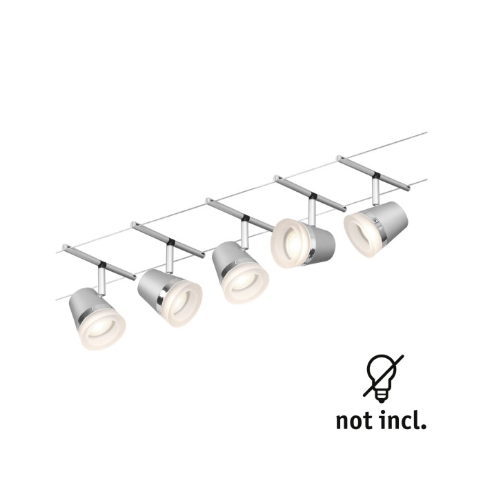 Set spoturi pe cablu Cone Basic GU5,3, max. 5x10W, 230/12V, crom mat-crom [2]