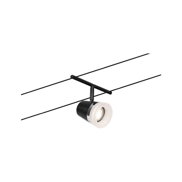 Set spoturi pe cablu Cone Basic GU5,3, max. 5x10W, 230/12V, negru mat-crom [5]
