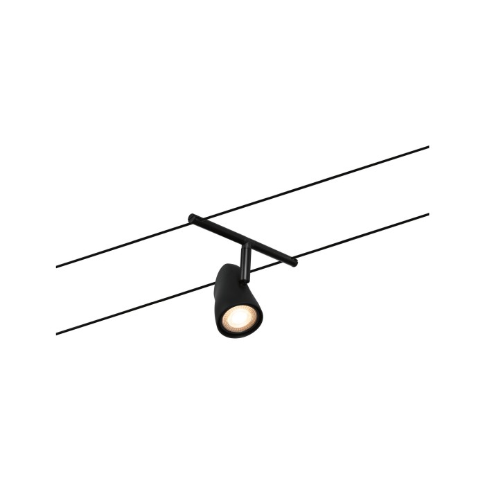 Set spoturi pe cablu Cup Basic GU5,3, max. 5x10W, 230/12V, negru mat-crom [5]