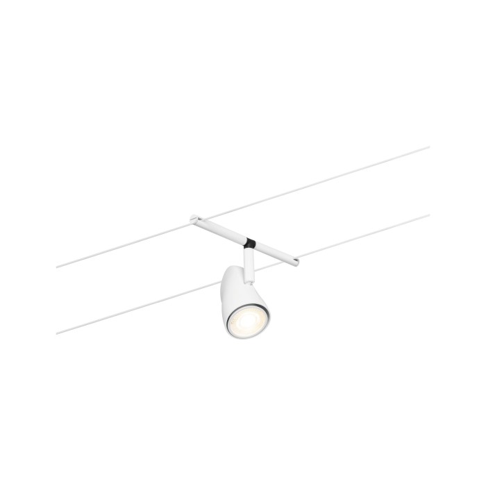 Set spoturi pe cablu Cup Basic GU5,3, max. 5x10W, 230/12V, alb mat-crom [5]