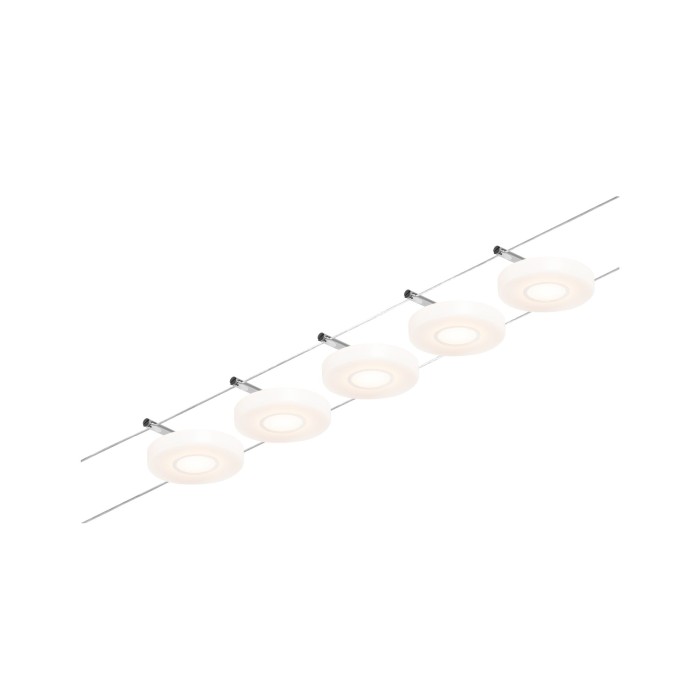 Set spoturi pe cablu DiscLED 5x450lm 5x4,5W 3000K  230/12V crom mat-crom [2]