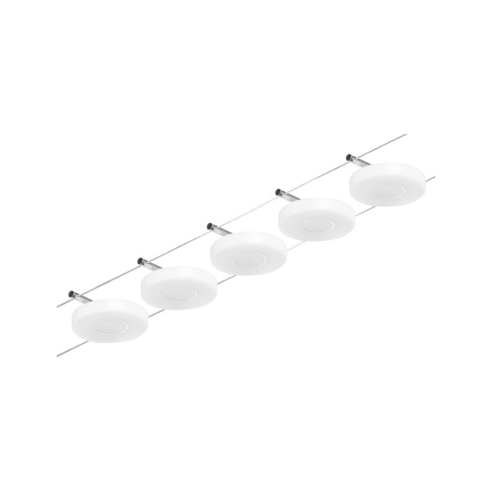 Set spoturi pe cablu DiscLED 5x450lm 5x4,5W 3000K  230/12V crom mat-crom [3]