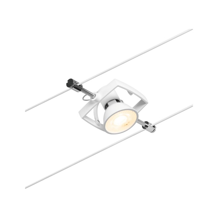 Set spoturi pe cablu Mac II GU5,3  max. 5x10W, 230/12V, alb-crom [5]