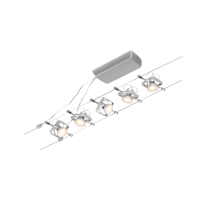 Set spoturi pe cablu Mac II GU5,3  max. 5x10W, 230/12V, crom mat [2]