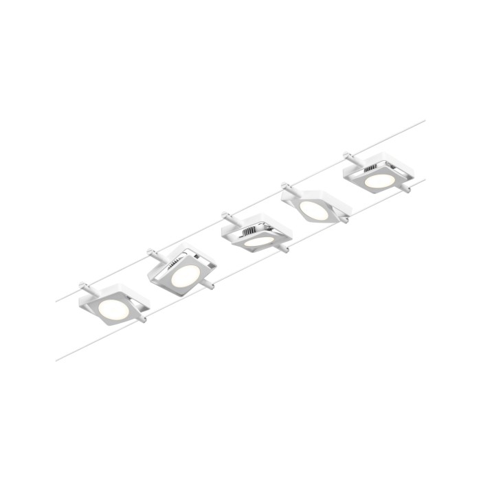 Set spoturi pe cablu MacLED 5x450lm 5x4,5W 3000K  230/12V alb-crom [3]