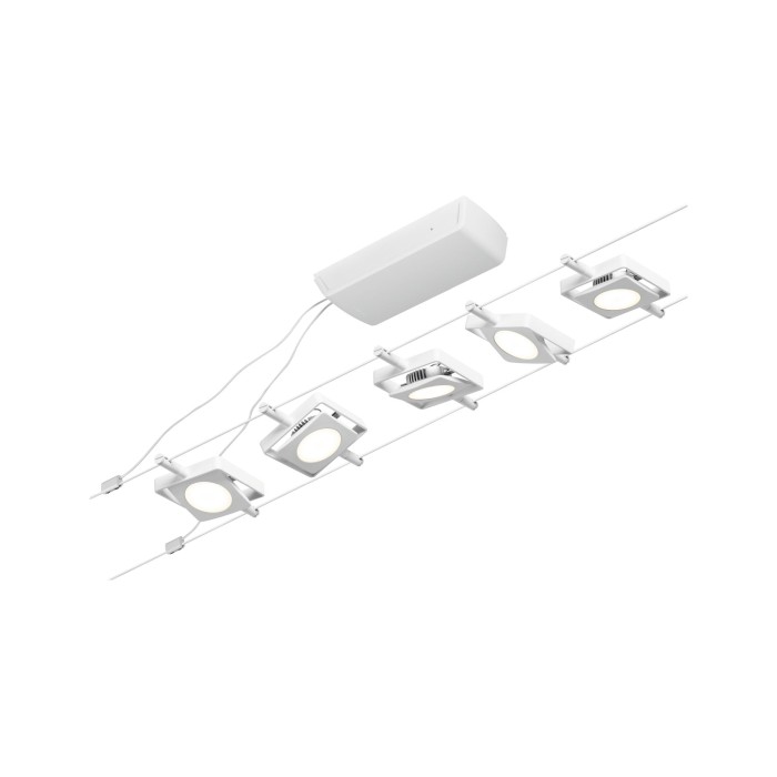 Set spoturi pe cablu MacLED 5x450lm 5x4,5W 3000K  230/12V alb-crom [2]
