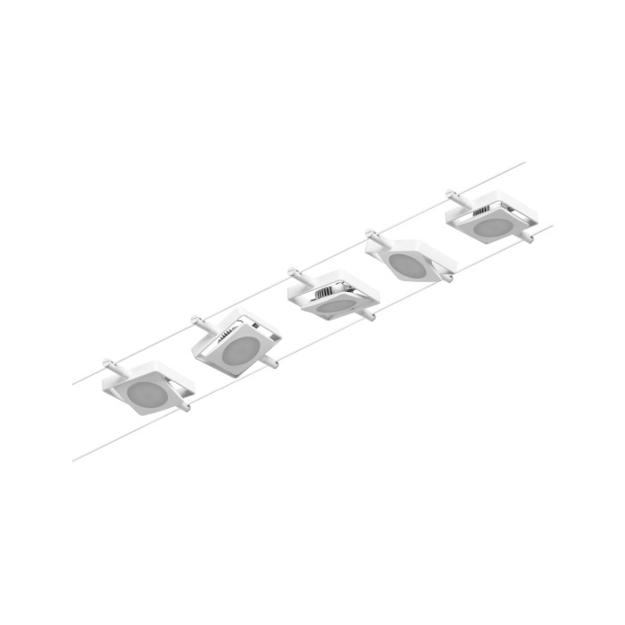 Set spoturi pe cablu MacLED 5x450lm 5x4,5W 3000K  230/12V alb-crom [4]