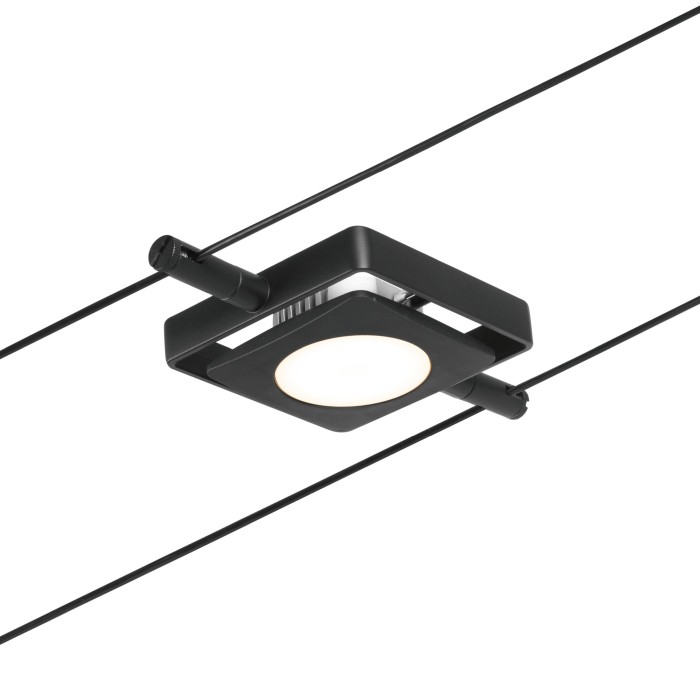 Set spoturi pe cablu MacLED 5x450lm 5x4,5W 3000K  230/12V negru mat-crom [5]