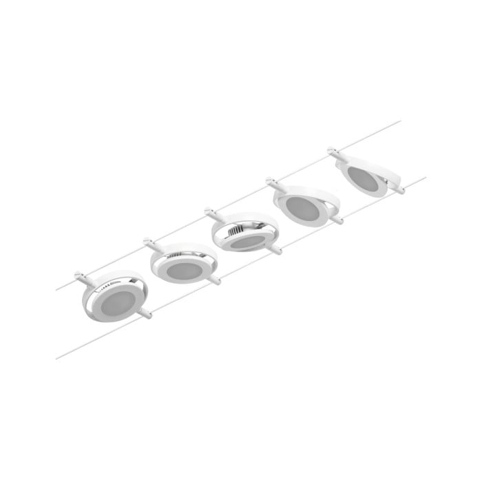 Set spoturi pe cablu RoundMac LED 5x450lm 5x4,5W 3000K  230/12V alb-crom [4]