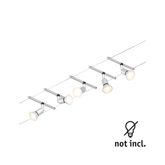 Set spoturi pe cablu Salt Basic GU5,3, max. 5x10W, 230/12V, crom mat [2]