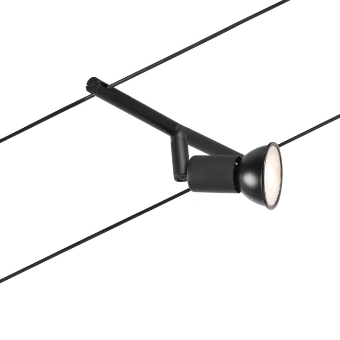 Set spoturi pe cablu Salt Basic GU5,3, max. 5x10W, 230/12V, negru mat-crom [5]
