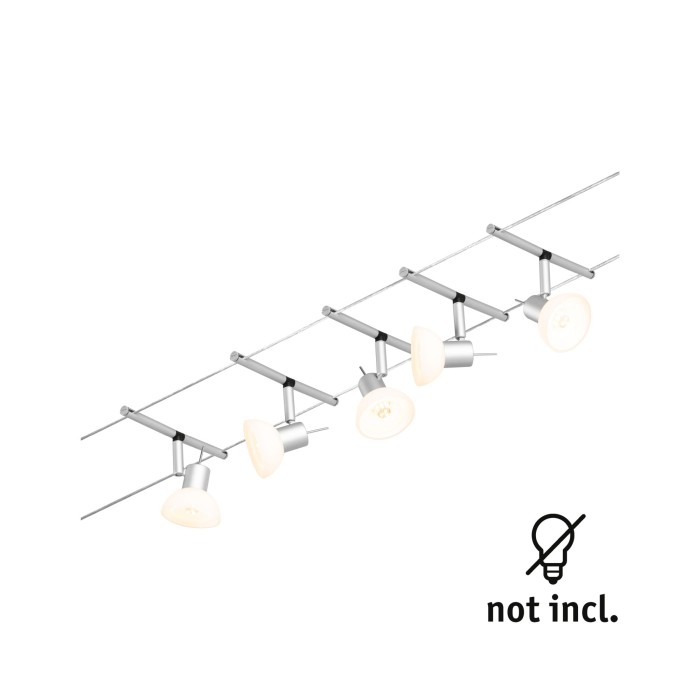 Set spoturi pe cablu Sheela Basic GU5,3, max. 5x10W, 230/12V, crom mat [2]