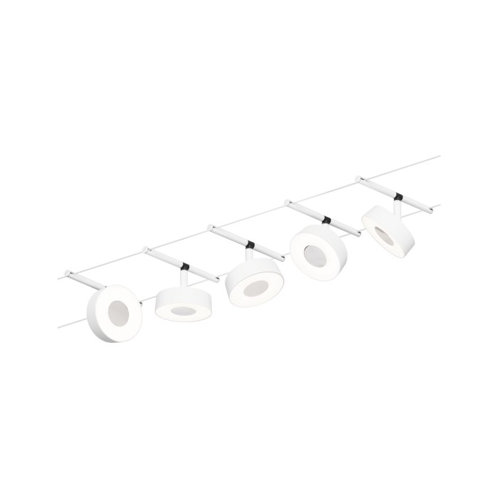 Set spoturi pe cabluri Circle LED 5x400lm 5x5W 3000K  230/12V alb mat-crom [2]