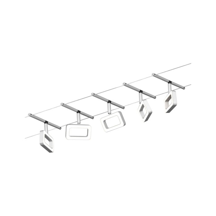 Set spoturi pe cabluri Frame LED 5x400lm 5x4,8W 3000K  230/12V crom mat-crom [2]