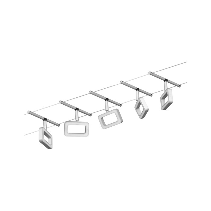 Set spoturi pe cabluri Frame LED 5x400lm 5x4,8W 3000K  230/12V crom mat-crom [3]